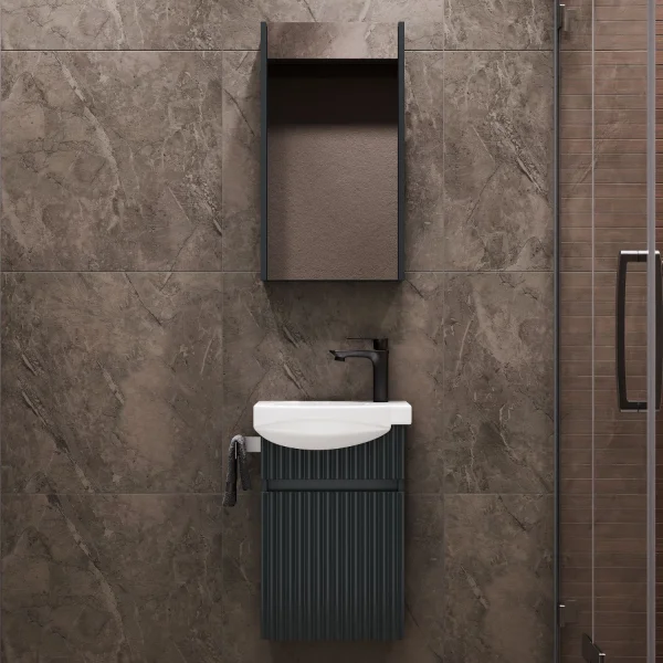 Badmöbel-Set mit Spiegelschrank Wega Matt 40cm