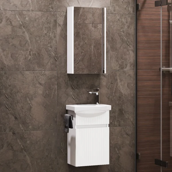 Badmöbel-Set mit Spiegelschrank Wega Matt 40cm