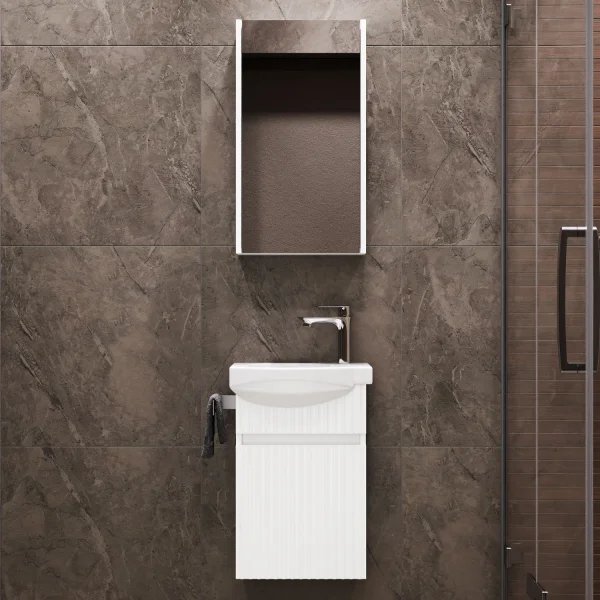 Badmöbel-Set mit Spiegelschrank Wega Matt 40cm