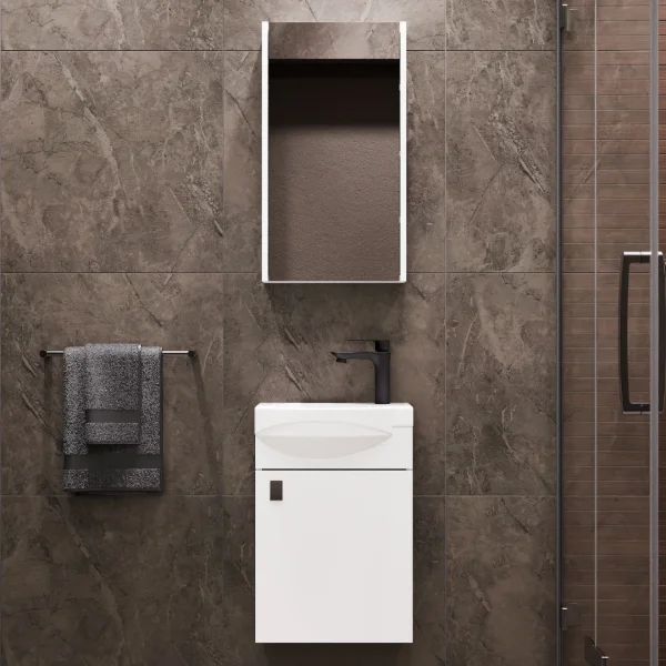 Bathroom furniture set with mirror cabinet 40cm