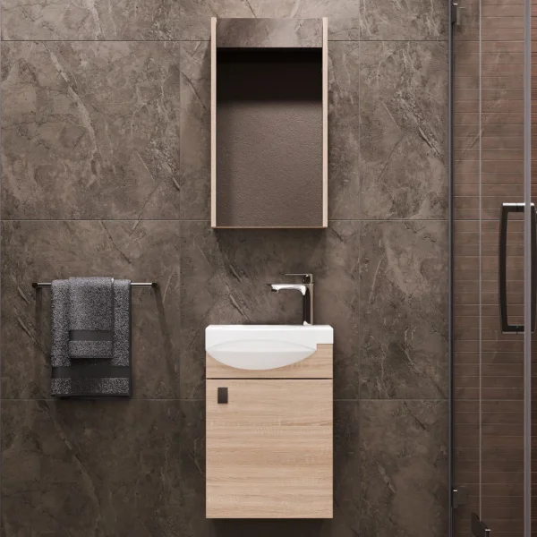 Bathroom furniture set with mirror cabinet 40cm