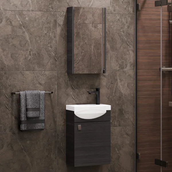 Bathroom furniture set with mirror cabinet 40cm