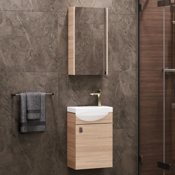 Bathroom furniture set with mirror cabinet 40cm
