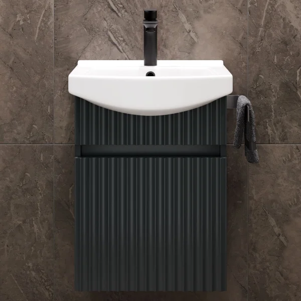 Waschtischunterschrank mit Waschbecken Wega 45 cm Matt