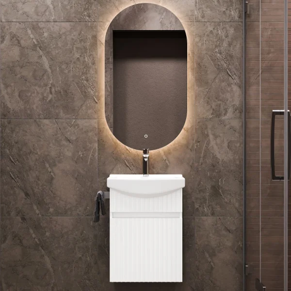 Badmöbel-Set mit Spiegel Wega Matt 45cm