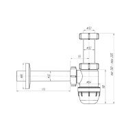 Siphon aus Kunststoff weiß