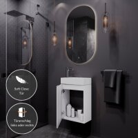 Badmöbel-Set 40cm mit Spiegel (Weiß)