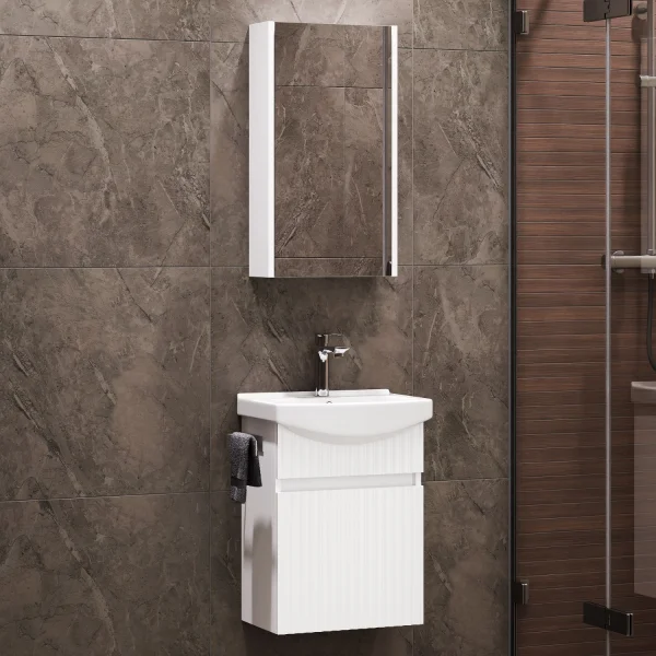 Badmöbel-Set mit Spiegelschrank Wega Matt 45cm