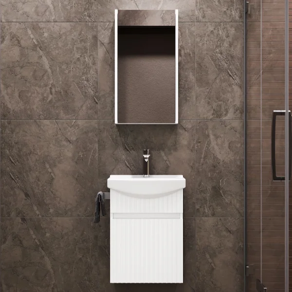 Badmöbel-Set mit Spiegelschrank Wega Matt 45cm