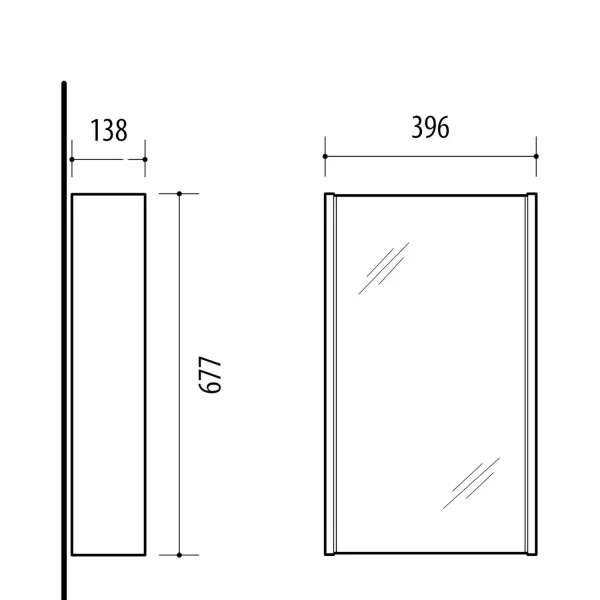 Badmöbel-Set mit Spiegelschrank Wega Matt 45cm