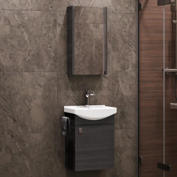 Bathroom furniture set with mirror cabinet 45cm