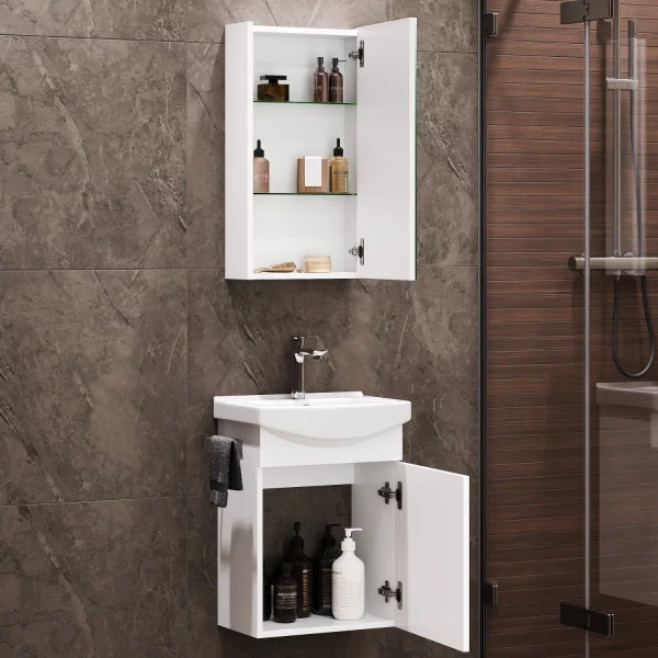 Bathroom furniture set with mirror cabinet 45cm