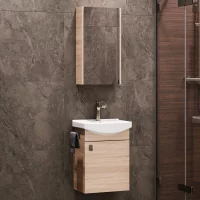 Badm&ouml;bel-Set mit Spiegelschrank 45cm