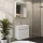 Ensemble de meubles de salle de bains - Meuble-lavabo avec armoire de toilette 63 cm