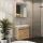 Ensemble de meubles de salle de bains - Meuble-lavabo avec armoire de toilette 63 cm