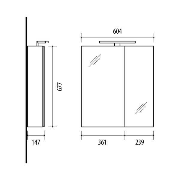 Badmöbel-Set mit Spiegelschrank 63cm