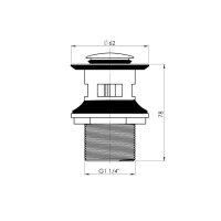 Ablaufgarnitur mit Überlauf - chrom (Messing)