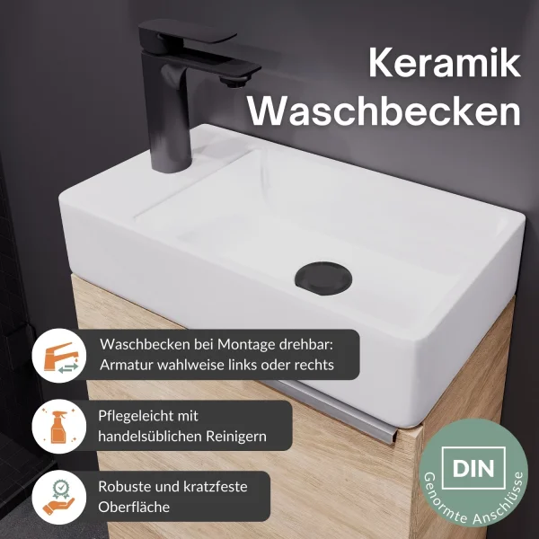 Sink base cabinet 40cm Sonoma oak