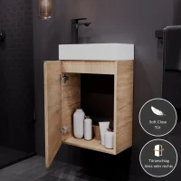 Meuble sous-vasque 40 cm en chêne Sonoma