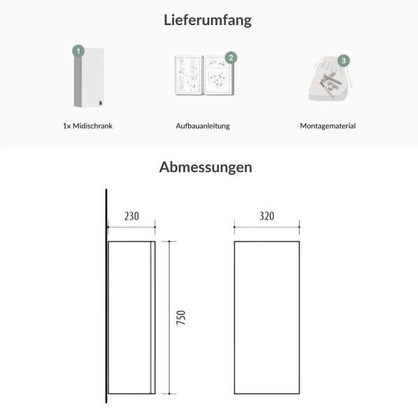 Midischrank 32cm (Weiß)