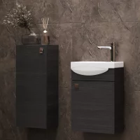 Waschtischunterschrank 40 cm mit Midischrank 32 cm