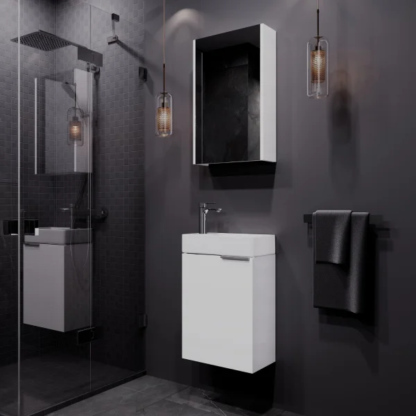 Mueble bajo para lavabo de 40 cm, blanco