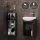 Waschtischunterschrank 40 cm mit Midischrank 32 cm Anthrazit