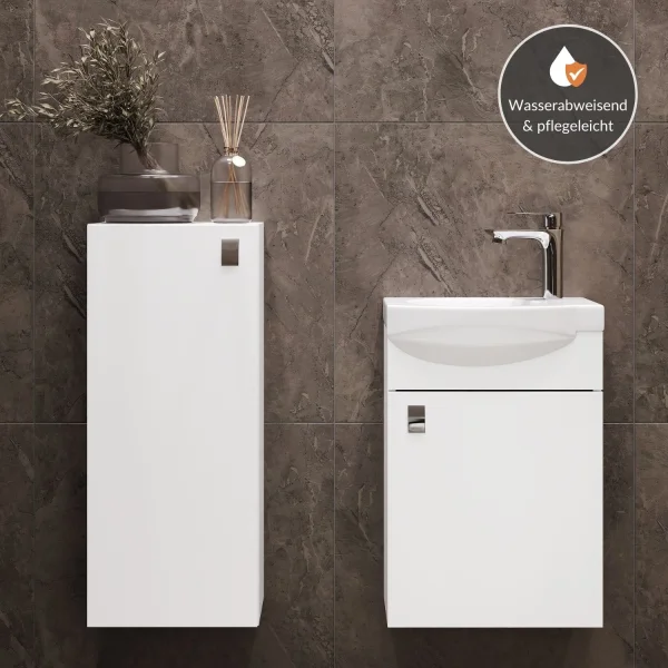 Mobile sottolavabo da 40 cm con mobile medio da 32 cm, bianco