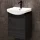 Waschtischunterschrank 45 cm (Anthrazit) mit Armatur in Schwarz