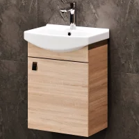 Sink base cabinet 45 cm (Sonoma oak) with chrome faucet