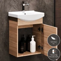 Sink base cabinet 45 cm (Sonoma oak) with chrome faucet