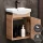 Sink base cabinet 45 cm (Sonoma oak) with black faucet