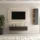TV Wohnwand Set 140 cm TV Board mit Seiteschrank Gold Eiche / Anthrazit