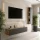 TV Wohnwand Set 140 cm TV Board mit Seiteschrank Gold Eiche / Anthrazit