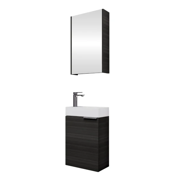 Badmöbel-Set 40cm mit Spiegelschrank (Anthrazit)