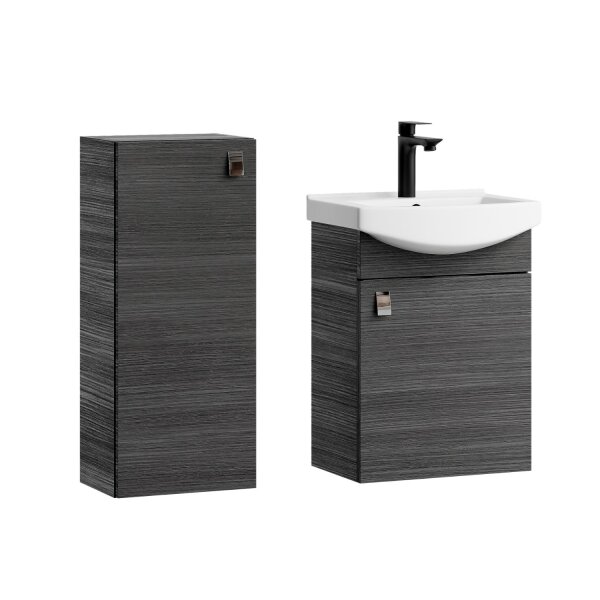 Sink base cabinet 45 cm with midi cabinet 32 cm (anthracite)