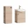 Meuble sous-vasque de 45 cm avec meuble intermédiaire de 32 cm (chêne Sonoma)