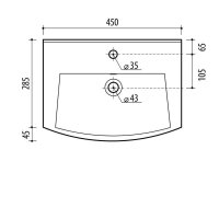 Waschtischunterschrank 45 cm mit 2x Midischrank 32 cm (Beton)