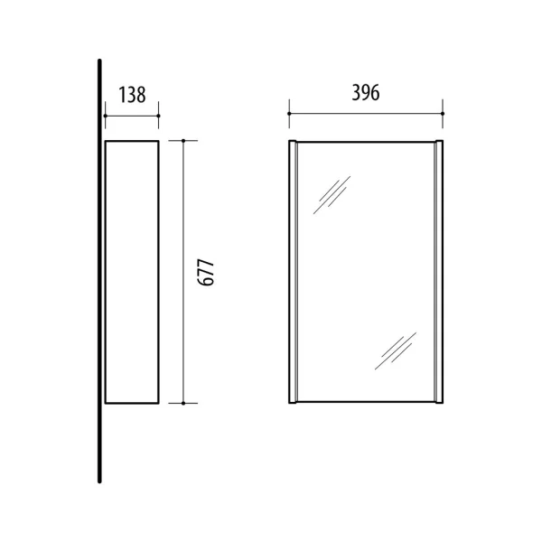 Vanity unit 40 cm with mirror cabinet and midi cabinet 32 cm