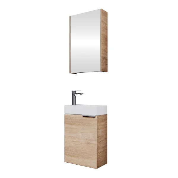 Badmöbel-Set 40cm mit Spiegelschrank (Sonoma Eiche)