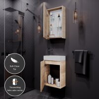 Badmöbel-Set 40cm mit Spiegelschrank (Sonoma Eiche)