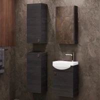 Lavabo de 40 cm con armario con espejo y 2 armarios...
