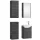 Waschtisch 40 cm mit Spiegelschrank und 2x Midischrank - anthrazit