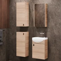 Meuble sous-vasque de 40 cm avec armoire de toilette et 2...