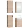 Meuble sous-vasque de 40 cm avec armoire de toilette et 2 armoires « midi » de 32 cm, en chêne Sonoma