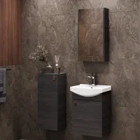 Mueble de lavabo de 45 cm con armario con espejo y...