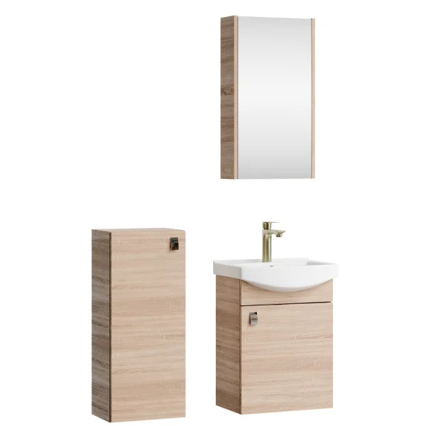 Meuble sous-lavabo de 45 cm avec armoire de toilette et meuble dappoint de 32 cm (chêne Sonoma)