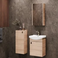 Meuble sous-lavabo de 45 cm avec armoire de toilette et...