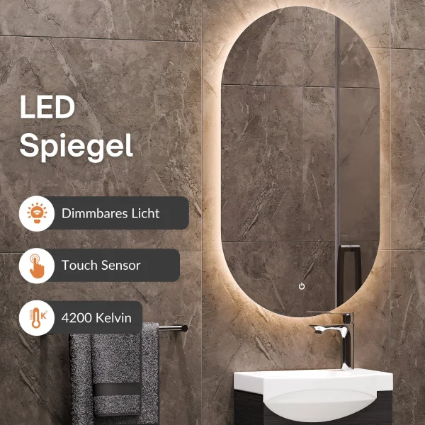 Ensemble de meubles de salle de bains comprenant un meuble-lavabo de 40 cm, un miroir de salle de bains avec éclairage et 2 armoires midi, anthracite