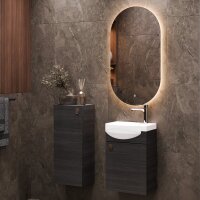 Badmöbel Set Waschtisch 40 cm mit Badspiegel mit...